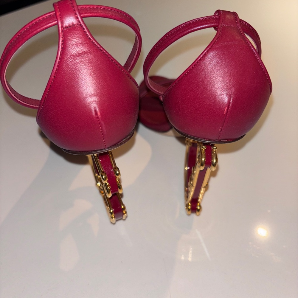 Dolce & Gabbana Sculpted- Heel DG Leather Heels - Picture 3 of 7